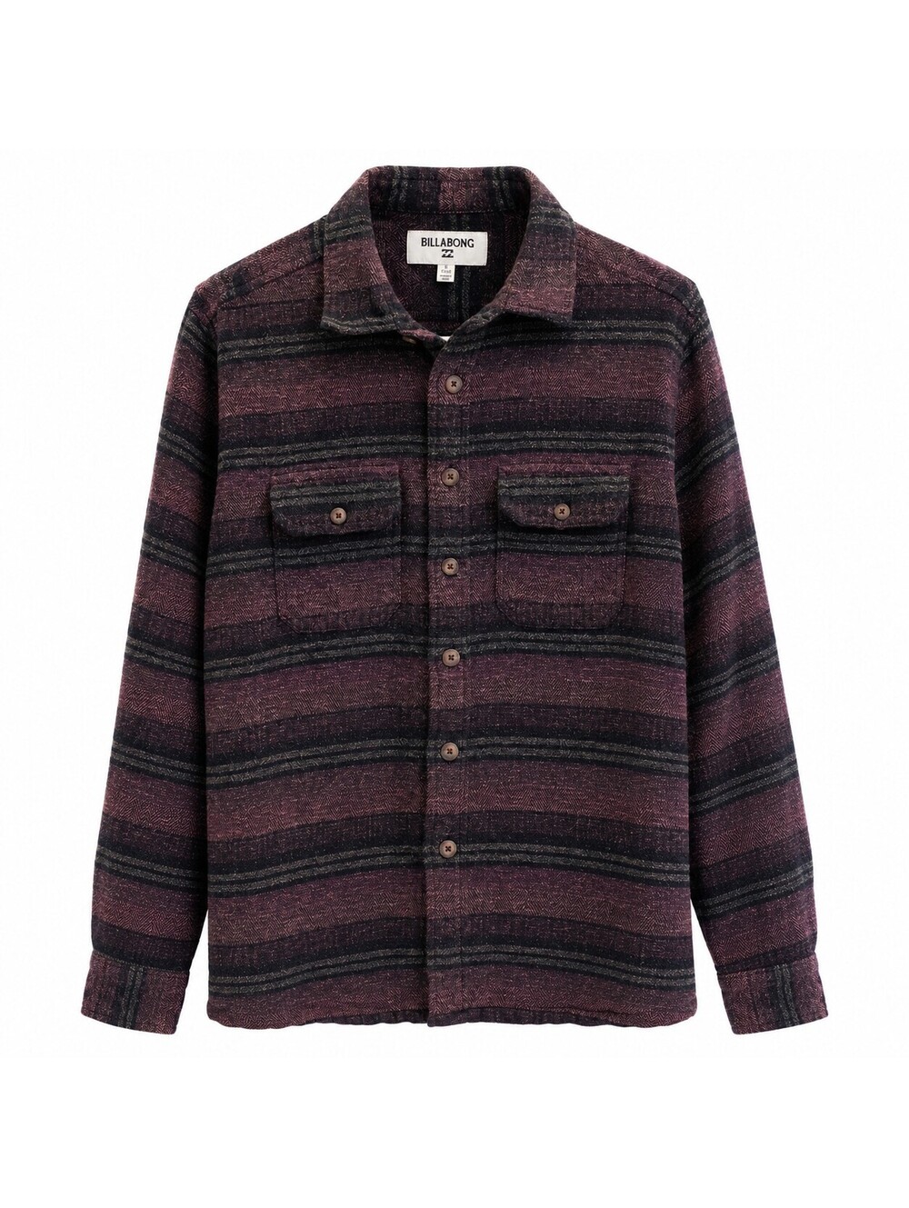 Billabong Men's Small Purple and Black Striped Button-Up Shirt Jacket